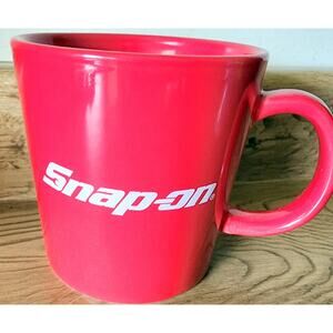 Snap-On Tools Classic Promotional Coffee Cup Mug Red W/ White Print 3.75"
